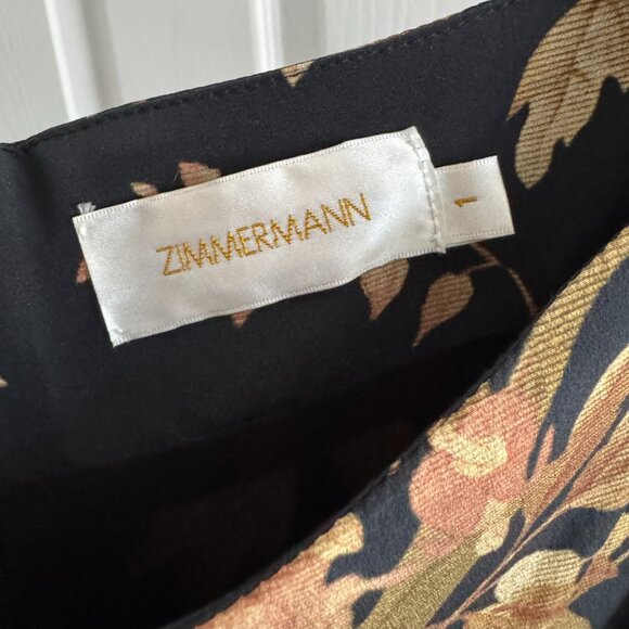 Zimmermann Unbridled Basque Mini Dress Black Floral, size "1" (size small) - Picture 4 of 9